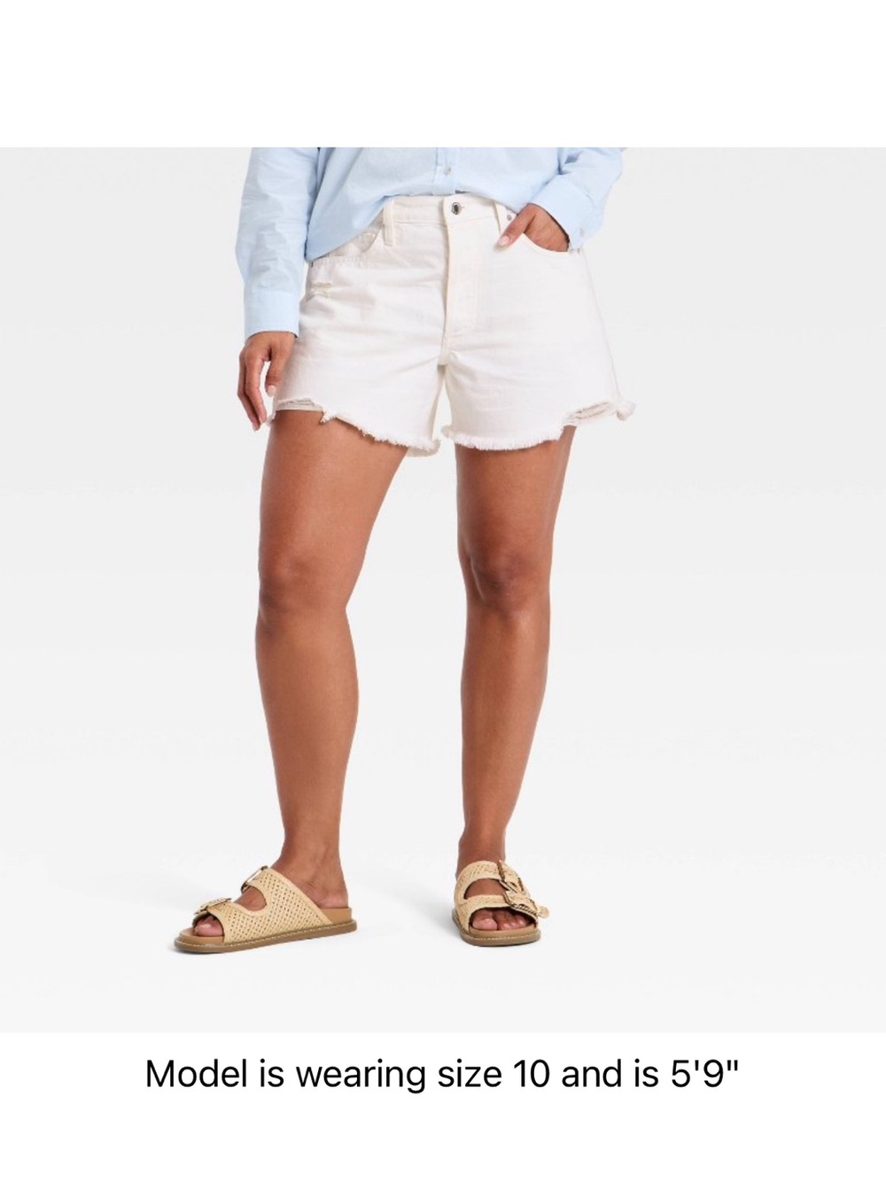 Universal Thread White Distressed Denim Cutoff Shorts